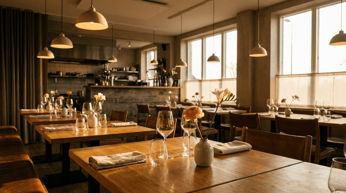 AI chatbot for restaurants in hospitality and leisure — source-grounded answers and human escalation.