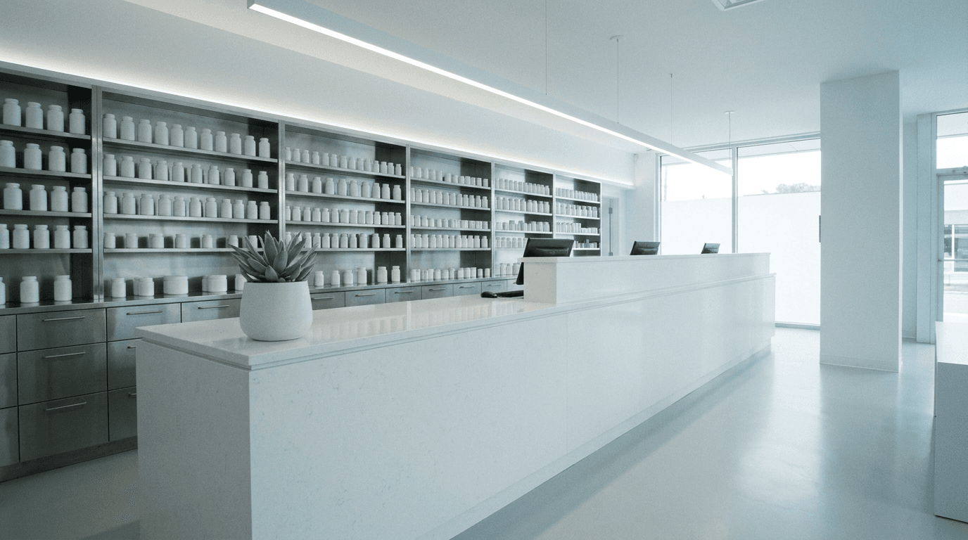 AI chatbot for pharmacies in healthcare practices — source-grounded answers and human escalation.